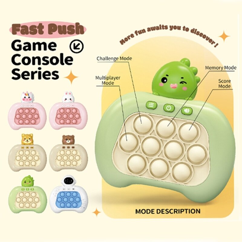 Handheld Gaming Console Toy with 200 Levels Brain Exercising Poppuzzle Toy Fun Challenging Puzzle Game Family Party Toy