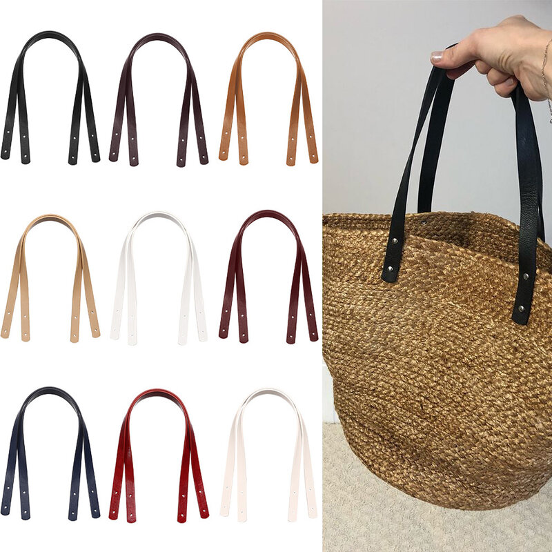 2Pcs New Detachable PU Leather Bag Belt Handbag Band Handle Shoulder Bag Strap Gift Box Handle Band DIY Bag Accessories