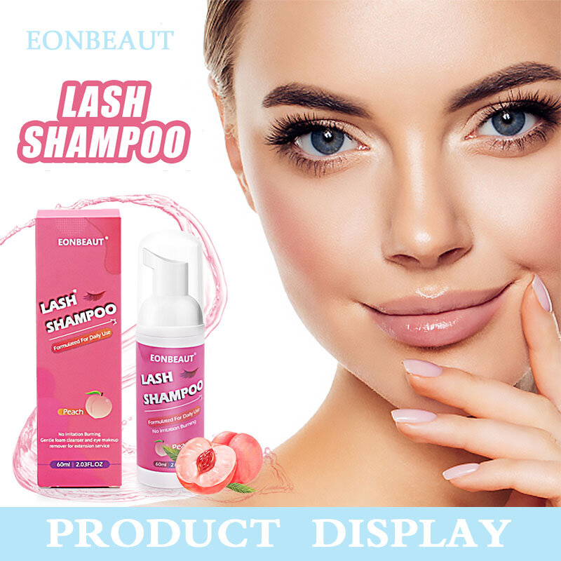 Lash Shampoo Mousse 60Ml Wimper Extensie Valse Wimpers Lijm Reinigingsschuim Pomp Ontwerp Geen Stimulatie Make-Up Tool Accessoires