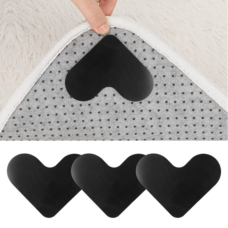 Alfombrilla antideslizante de doble cara para alfombra, almohadilla lavable para área, cinta para esquina lateral