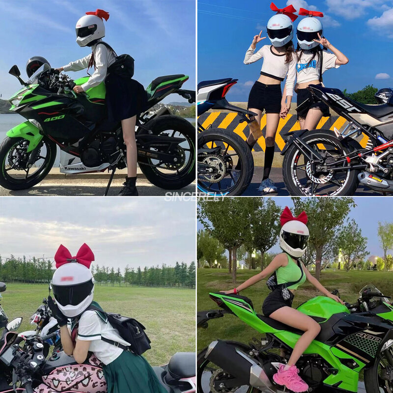 Décoration de casque de moto avec nœud papillon pour femme, décor d'équitation de motocross, autocollant de casque, accessoires de style cosplay