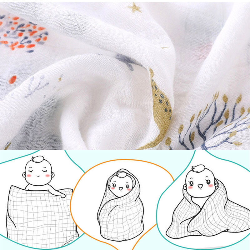 60x60cm coperta di Musilin per neonato coperte Swaddle per bambini in bambù Ultra morbido pannolino di mussola delicato sulla pelle panni per Burping per bambini