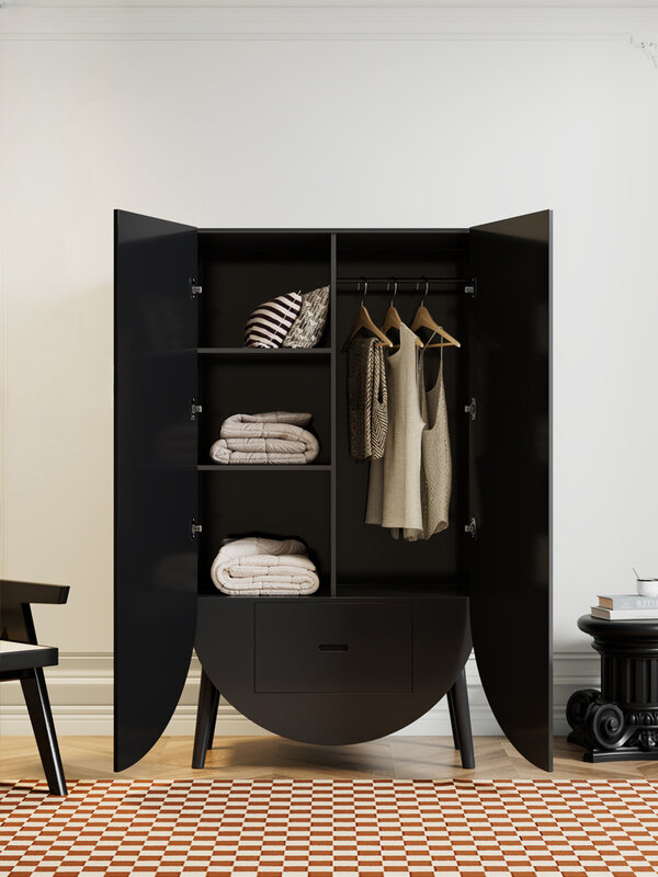 ตู้เสื้อผ้าห้องนอนและที่ใช้ในครัวเรือนฝรั่งเศสห้องนั่งเล่น Curio การติดตั้ง-เก็บเสื้อคลุม