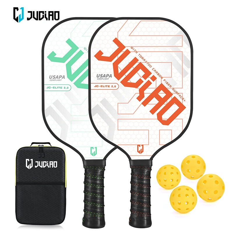 Pickleball Paddles USAPA Compliant Includes 4 Balls Thermoformed Carbon Fiber  Face Lightweight Pickleball Set