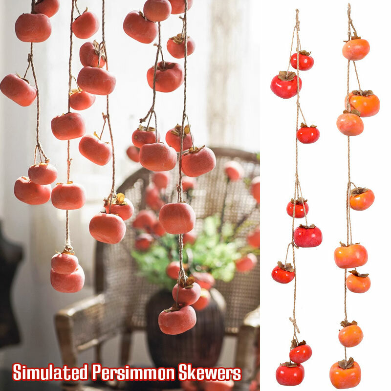 Gesimuleerde Persimmon Hanger Kunstmatige Plant Home Decor Tuin Opknoping Decoration Thanksgiving Day Party Halloween Rekwisieten