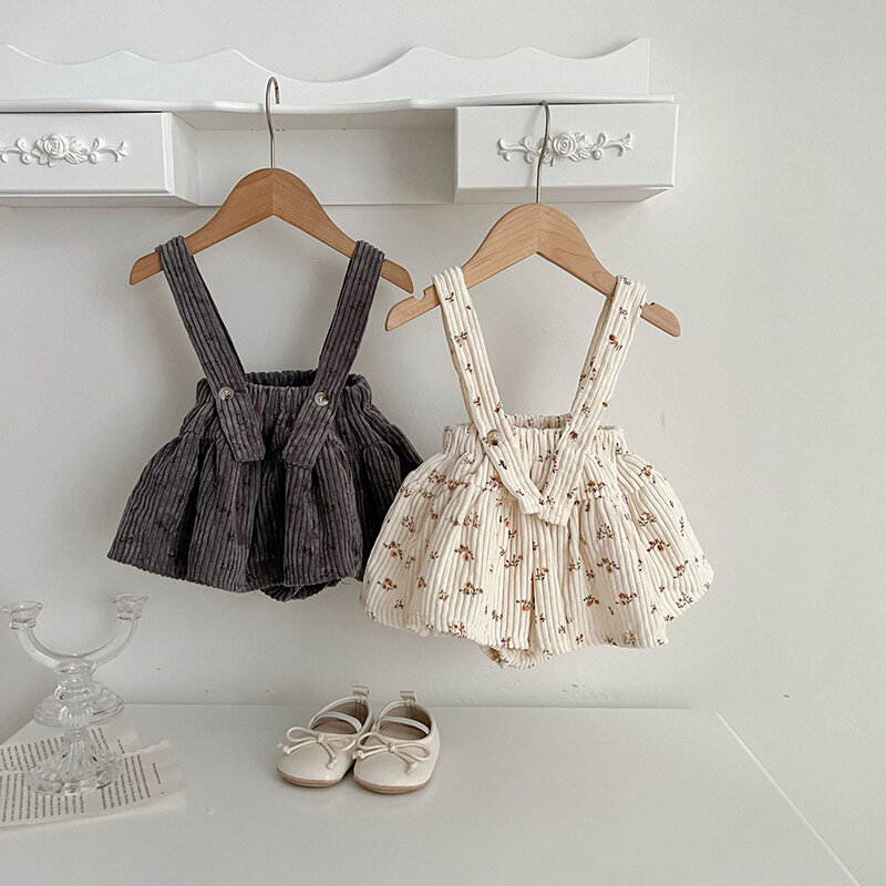 MILANCEL 여아용 귀여운 이너 셔츠 및 꽃무늬 바디수트, 유아용 겉옷 세트, 유아용 신상품, 가을
