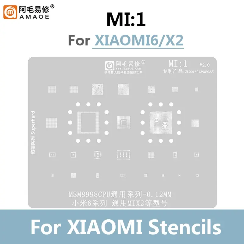 Amaoe MI 1-19 BGA rebolling szablon lutowniczy siatka do Xiao mi 1 3 12/11/10 ultra Redmi K20 K30/Pro Note CPU MI 8/9/10/11 IC