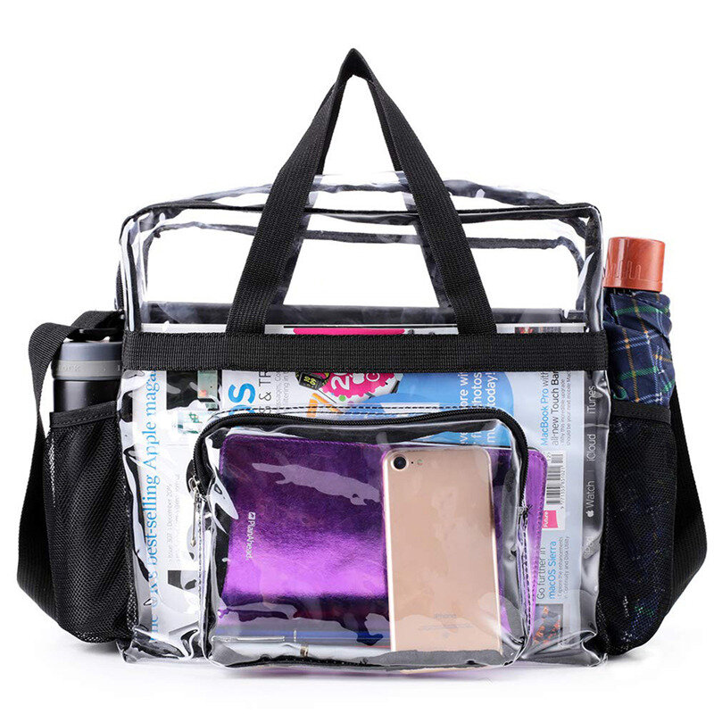 حقيبة مستحضرات التجميل البلاستيكية الشفافة للنساء ، حقيبة يد كبيرة مقاوم للماء ، وحالة الجمال ، منظم السفر ، وحقيبة أدوات الزينة الشاطئ ، وحقيبة ماكياج واضحة