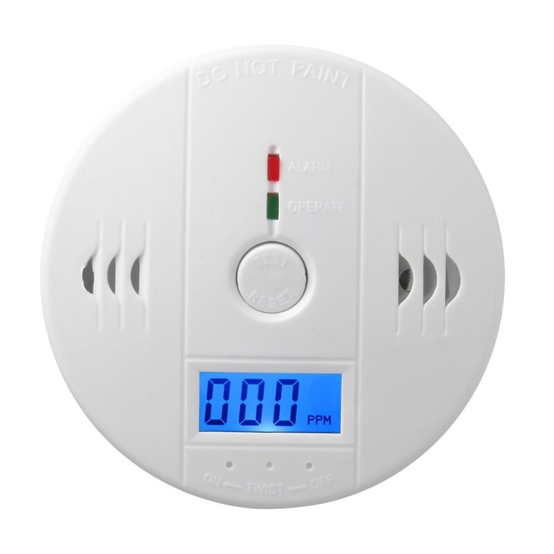 Detektor Sensor CO2 rumah sensitif nirkabel karbon CO monoksida asap Sensor Gas peringatan Alarm detektor indikator LCD