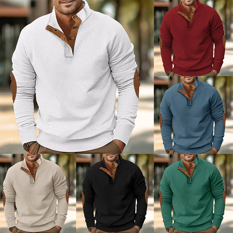 Stylish Men\\\'s Sweatshirt Stand Collar Long Sleeve Pullover Baggy Casual Top Ideal for Sports and Outdoor Adventures