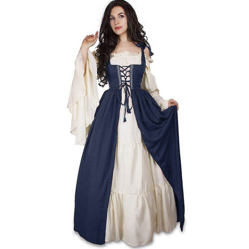 Costume de Cosplay de la Renaissance Médiévale pour Femme, Robe de Vampire d'Halloween, Costumes de Mariée pour Bol, Carnaval, ixde Démon Trempé