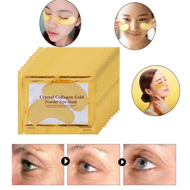 Goud Oogmasker Patch 10 Stuks = 5Packs Voor Eye Crystal Collageen Masker Hydraterende Anti Aging Anti Rimpel Dark cirkels Verwijderen Oogzorg