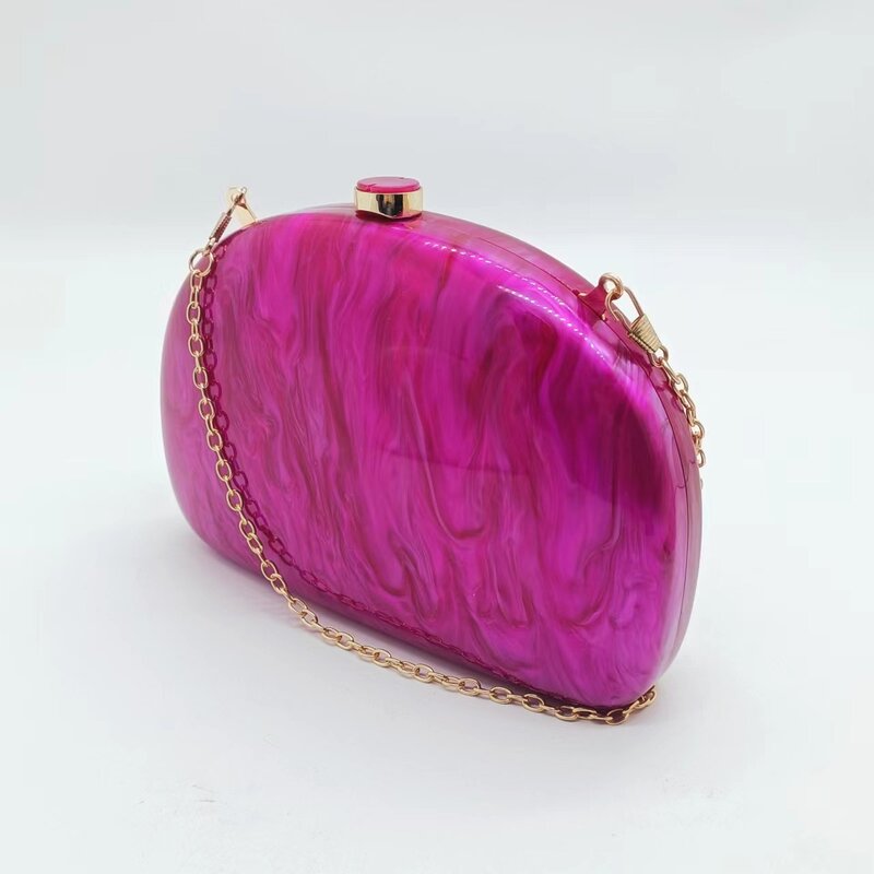 Mini bolso de mano de acrílico de mármol hecho a mano para mujer, bolsa de mano de lujo, de diseño elegante, para fiesta y boda