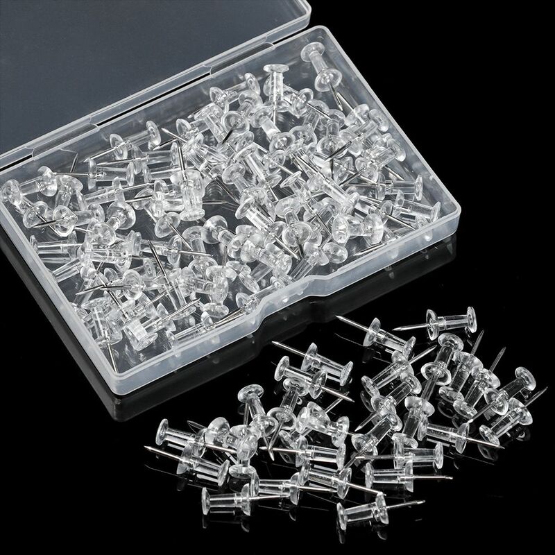 100 Pcs Hoge Kwaliteit Board Duim Kopspijkers Plastic Knoppen Pins Clear Push Pins Punaises Push Pins Briefpapier Leveringen