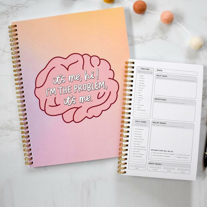 Daily Health Journal Mental Health Self Care Notebook Self Care Agenda For Mental Health Meditation Positive Thinking Personal