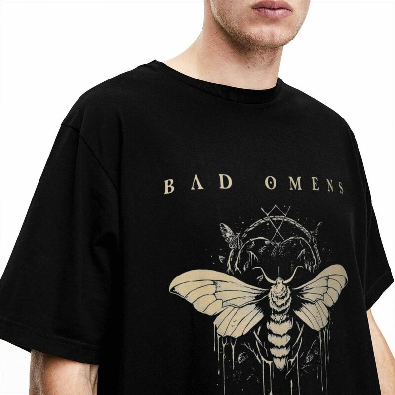Camisa de rapero de Bad Omens Moth para hombre y mujer, accesorios de Camiseta de algodón, ropa divertida, camiseta estampada