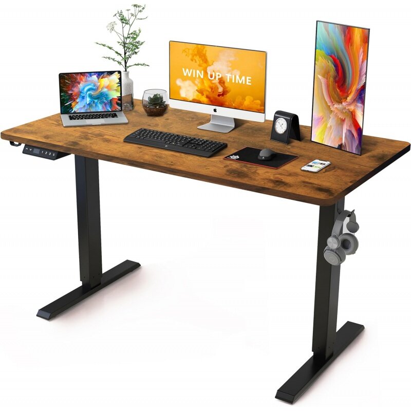 Adjustable Height- 55 x 24 Inches Whole Piece Desktop  Up Desk, Electric