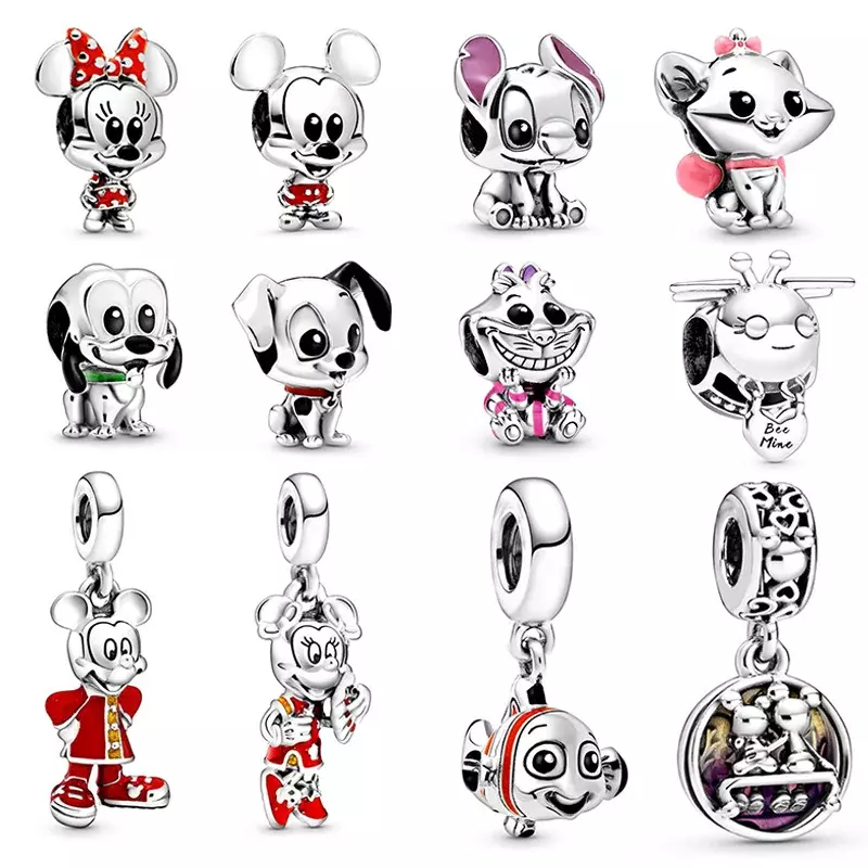 Mickey Minnie Mouse Alloy Pendant Winnie Pooh Disney Stitch Pendants Fit Charms Bracelet Women Cartoon Beads DIY Accessories