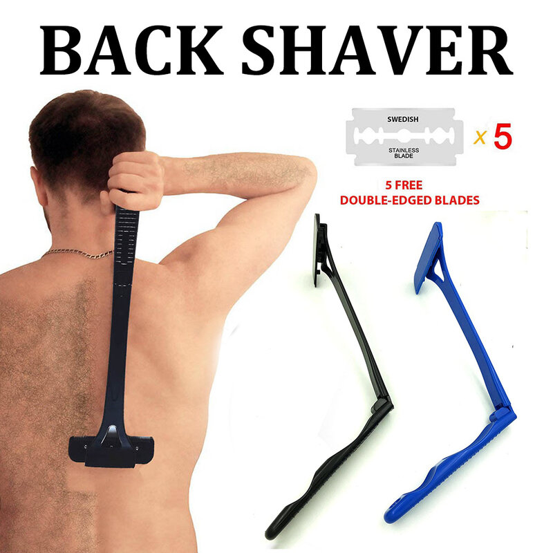 Bezpieczeństwo mężczyźni długi uchwyt składany nóż do golenia golarka ciała powrót trymer do włosów ciała nogi powrót Razor Shaver depilator narzędzie do usuwania włosów