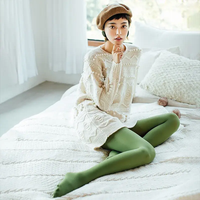 Meia-calça 80d primavera, outono e inverno meia-calça alta elastic hook-proof meias de doces de seda