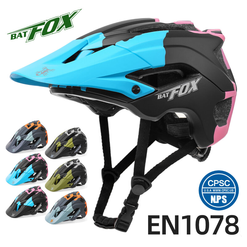 BATFOX-casco de bicicleta de montaña para hombre y mujer, accesorio moldeado integralmente, color rosa, 2023