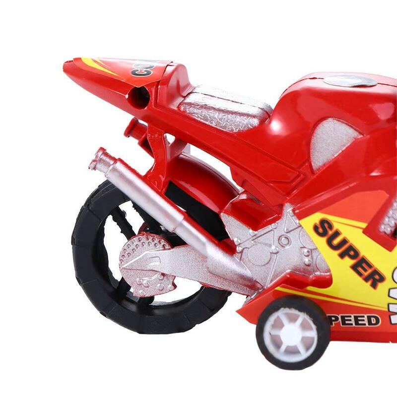 Ornamen hadiah terbaik plastik untuk anak laki-laki empat roda Model sepeda motor anak Model sepeda motor mainan mobil tarik mundur