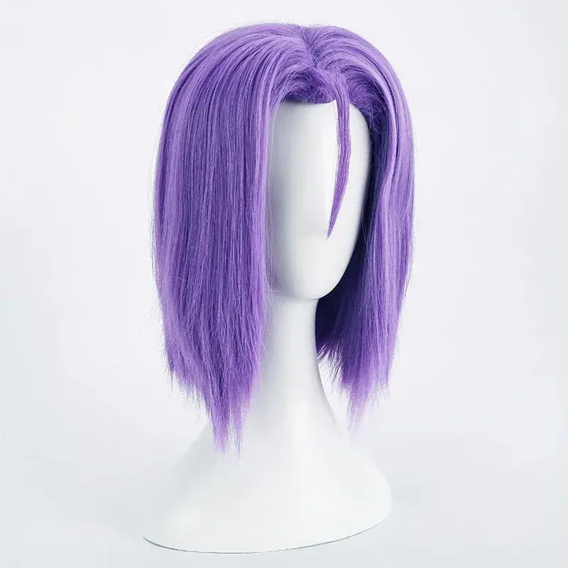 Парик для косплея унисекс короткие фиолетовые волосы, термостойкие синтетические парики, реквизит на Хэллоуин, новинка 2024