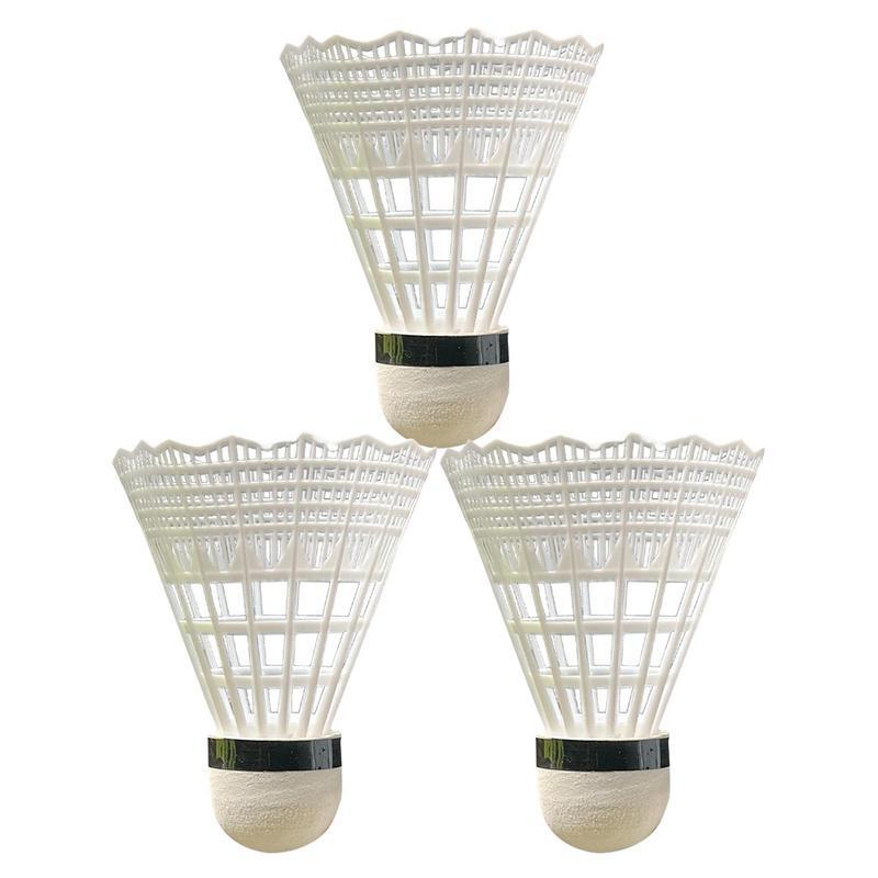 Durável plástico nylon badminton petecas, bolas de treinamento, esportes em casa, interior, 3 pcs, 6pcs