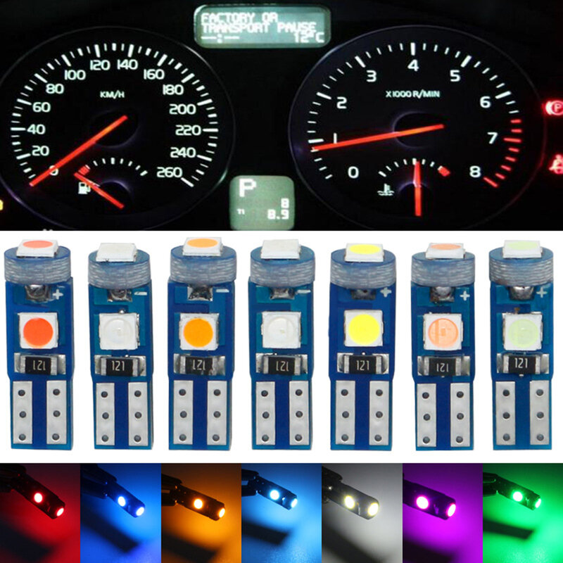 T5 W3W, W1, 2W, 3030 автомобильные светодиодные лампы в панель приборов, LED лампы, подсветка панели приборов автомобиля