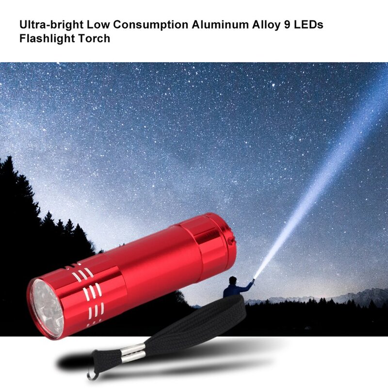 Minilámpara de aluminio UV ultravioleta, 9 LED, 2017