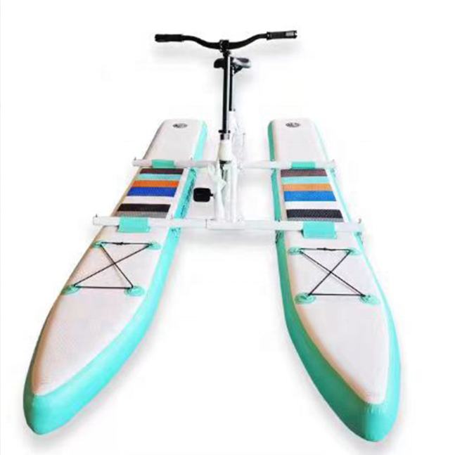 2023 New Arrival lightweight inflatable bicycle water Single Person pvc pontoons inflatable pedal water bikes water bicycle