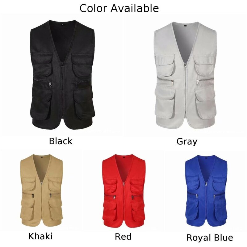 Men's Photography Director Casual Vest with Multi Pockets for Fishing Travel Outdoor Photography (80 characters)