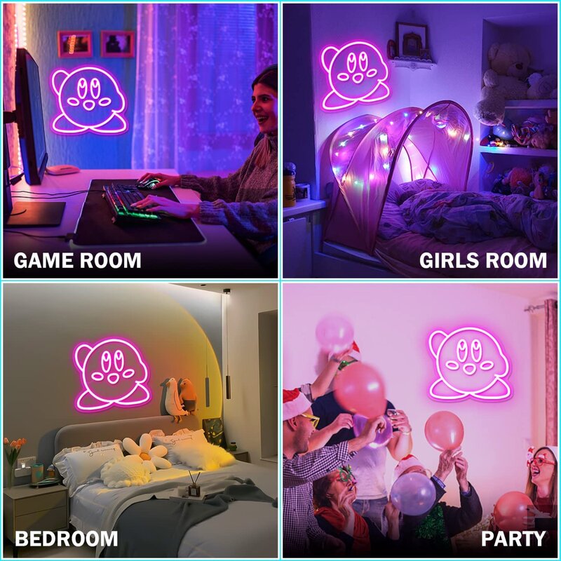 Letreros LED de neón para decoración de pared, letrero de neón para dormitorio de niñas, sala de juegos de Anime, regalo de cumpleaños y Navidad para niños