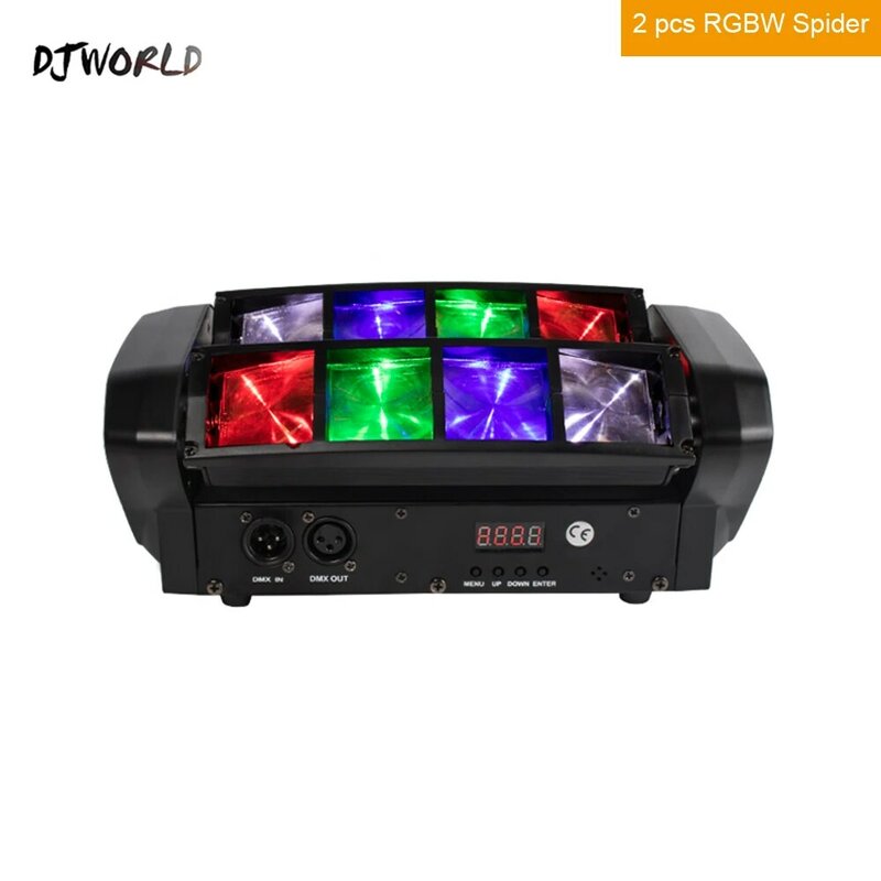 DJWORLD-LED Spider Soundlights, RGBW Beam, Moving Head Bar, Boate, Karaokê, Palco Comercial, DMX DJ Disco Lights, 8x6W, 4in 1, 8 Olhos