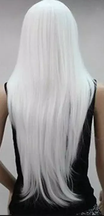 Парик очаровательный стиль длинные белые женские парики 60