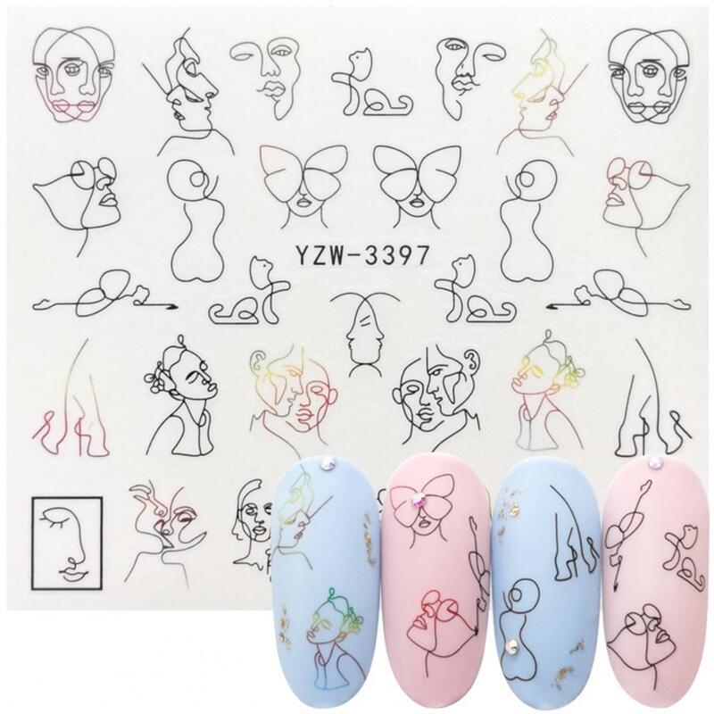 Sticker decalcomanie per unghie decorazione per unghie arte Nail Art per la casa forniture colorate geometria Mix Slider decorazione