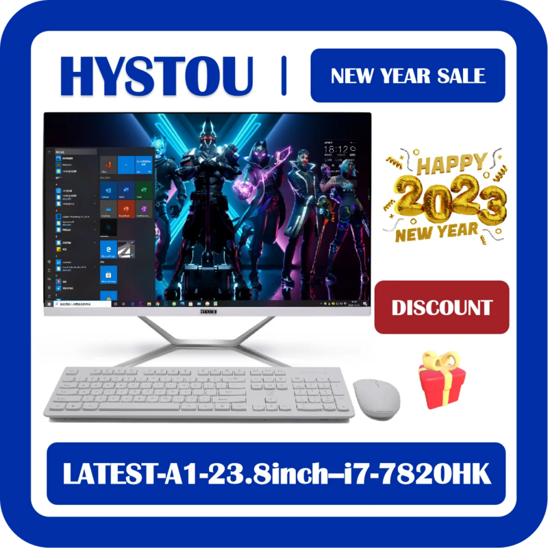 Hystou ขายร้อน Intel Core I7-9700F โปรเซสเซอร์ Windows 10 Pro 8K 4K Ultra HD 16G 512G all-In-One PC