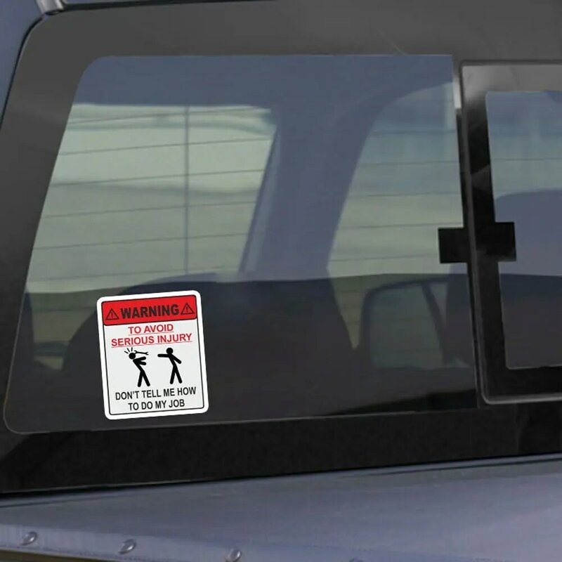 Etiqueta reflexiva do carro para o aviso, impermeável, engraçado, sério, não me diga como fazer meu trabalho, 2pcs