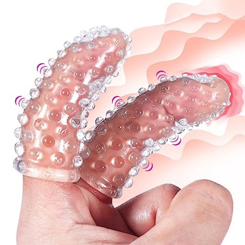 Estimulador de clítoris y punto G para mujer, manga de dedo, juguete sexual de silicona suave, estimulación Vaginal y Anal