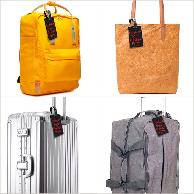 Etiqueta de equipaje de diseño personalizado para maletas, cubierta de privacidad impresa con logotipo personalizado, tarjeta de identificación con nombre