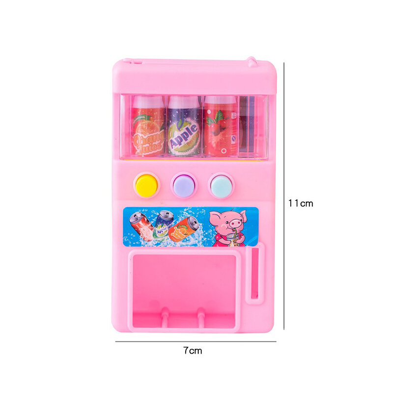 Máquina de venda automática self-service com mini moedas, brinquedos para bebidas, cor aleatória, simulação infantil