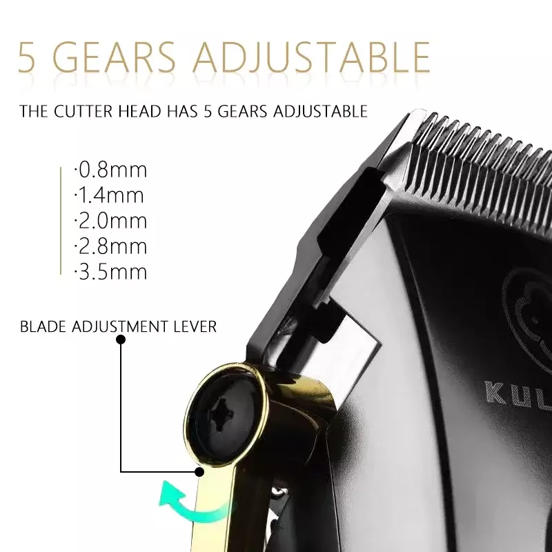Kulilang Madeshow R77F Hair Clipper with Replacement Blade Hair Trimmer for Men Professional Rechargeable Hair Cutting Machine