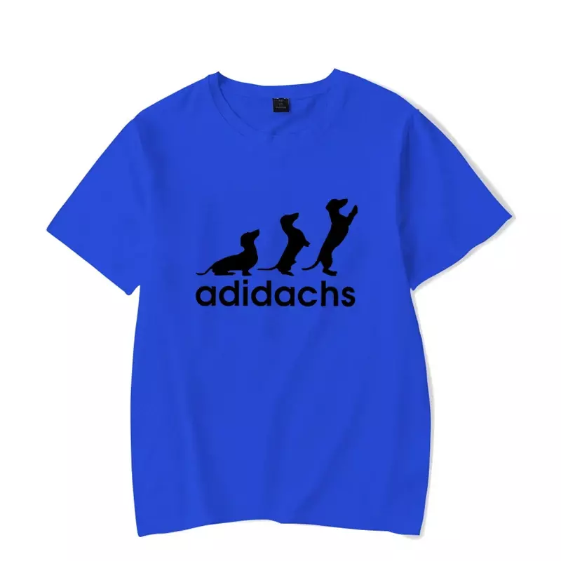 Harajuku Dachshund Dog Lover T-shirt masculina, camisas gráficas luminosas, camisas grandes de marca de moda