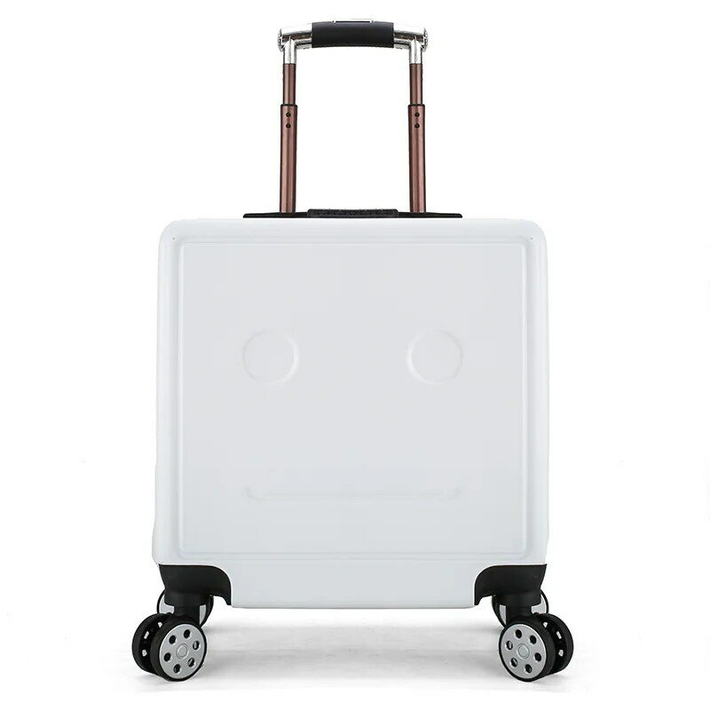 （016）Trolley suitcase cartoon suitcase with cardboard box person sitting on it
