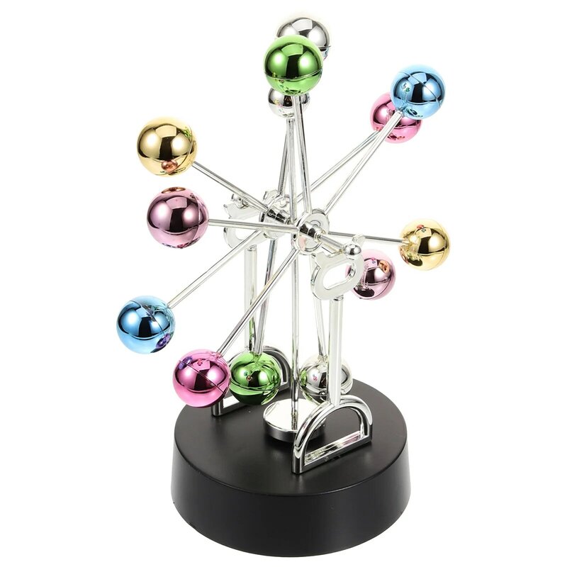 Mainan gerak abadi elektronik bola warna instrumen abadi bola keseimbangan berputar mainan Sains Fisika (gaya acak, tidak ada
