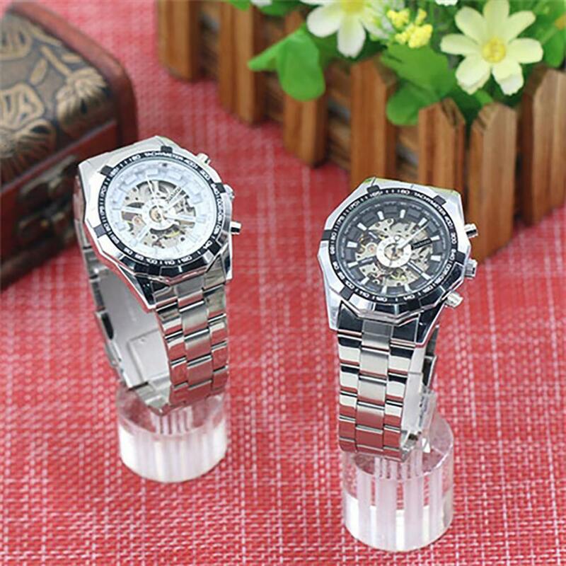 Fashion Watch Men Hand-Winding Skeleton Automatic Mechanical Stainless Steel Sport Wrist Watch