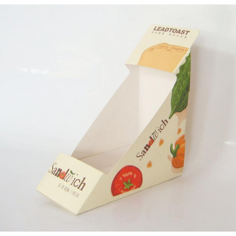 Kunden spezifisches Produkt Sandwich Keil/Sandwich Verpackungs box mit Fenster & Tier Design