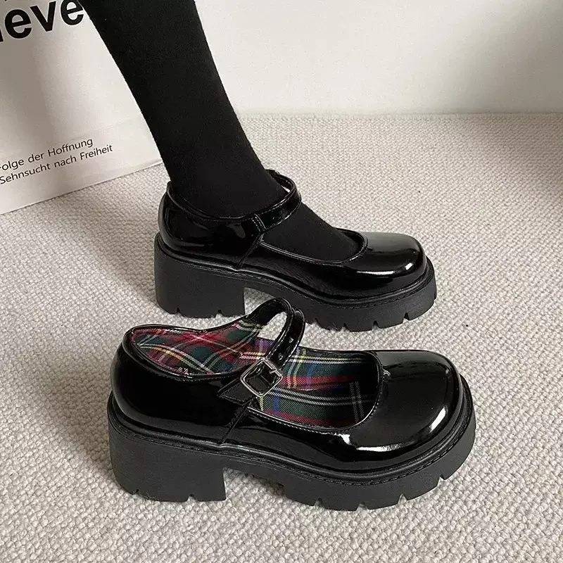 2024 Брендовые женские туфли мэри джейн женские высокие женские офисные туфли-лодочки женские туфли на платформе с ремешком с пряжкой и квадратным каблуком женские туфли
