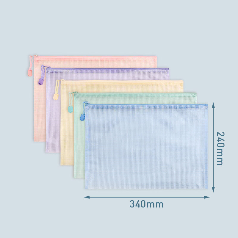 투명 방수 파일 폴더, A4 메쉬 지퍼 파우치, A4 학교 사무용품, 필통, 문구류 보관 가방