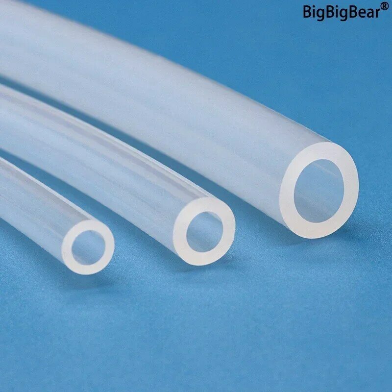 Mangueira de borracha transparente clara do silicone, produto comestível, Nontoxic, O.D tubo flexível, identificação 0,5 1 2 3 4 5 6 7 8 9 10 12mm, 1 5 10m
